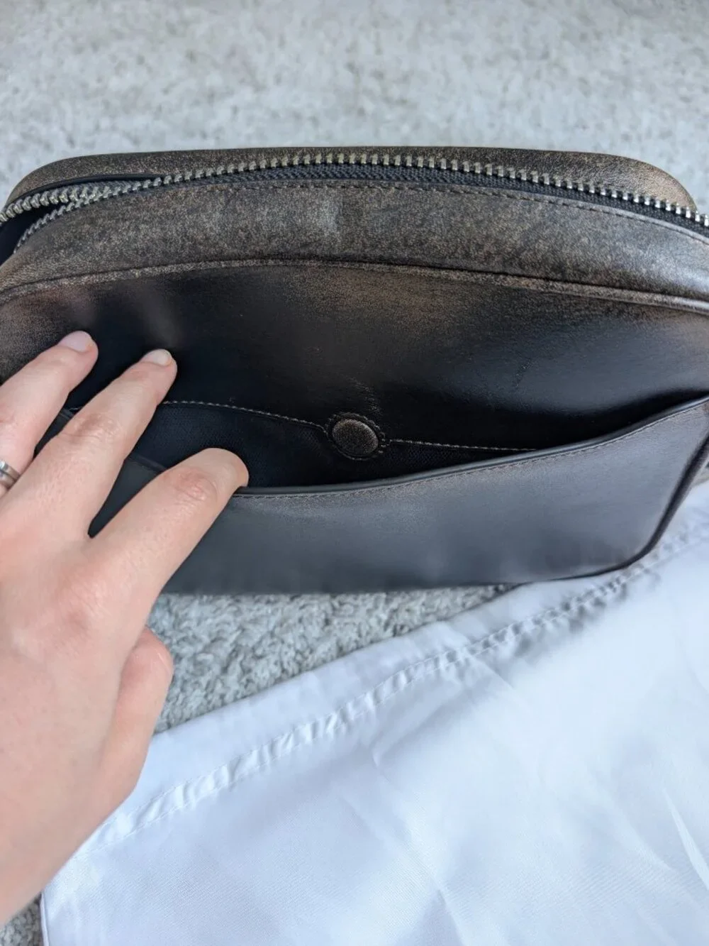 Coach Radio Camera Bag in Loved Leather
